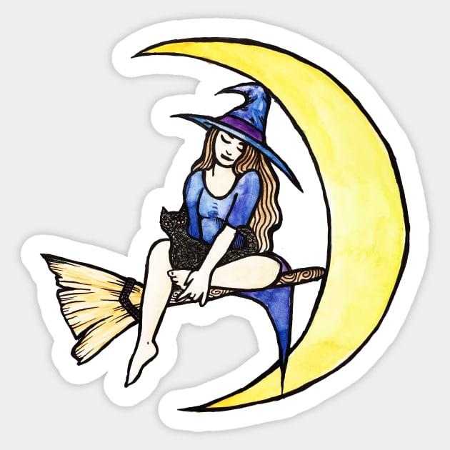 Moon Witch Sticker by bubbsnugg